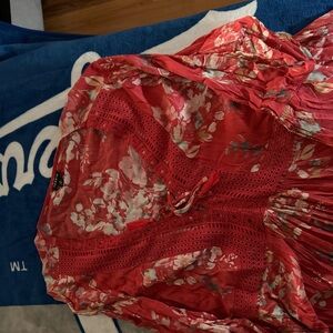 Torrid Redish orange and White Floral Blouse